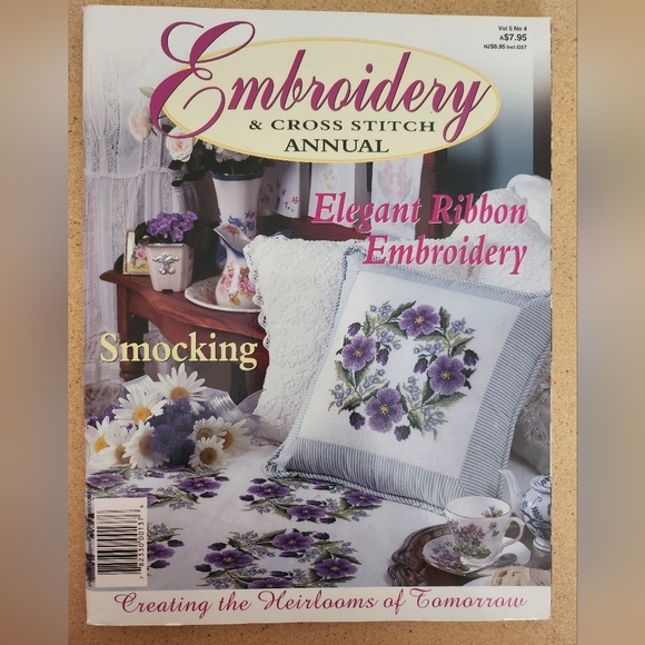 Lot of 4 Embroidery & Cross Stitch - RIBBON Embroidery, Smocking and more - Picture 4 of 10